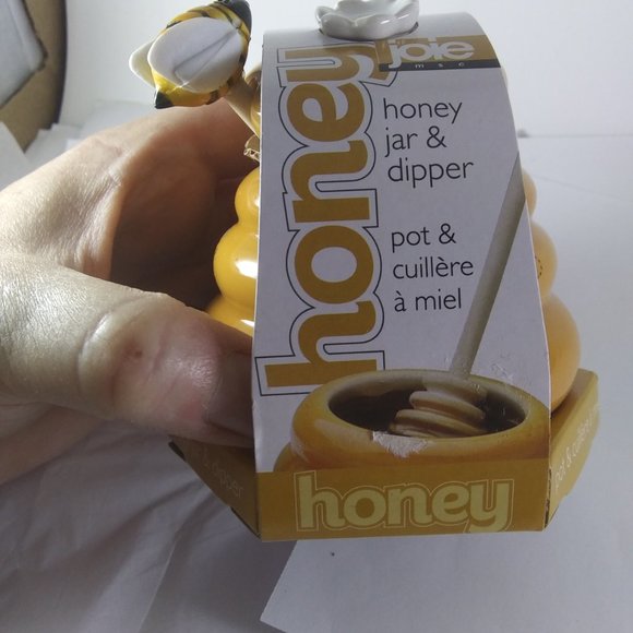 NEW BPA free  small cute honey jar  W/ bee dipper - Picture 6 of 15